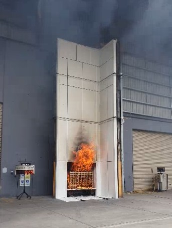 Fire test on cladding